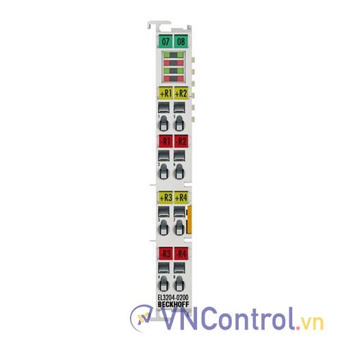 EL3204-0200 | EtherCAT Terminal, 4-channel analog input, temperature, RTD/NTC, 16 bit