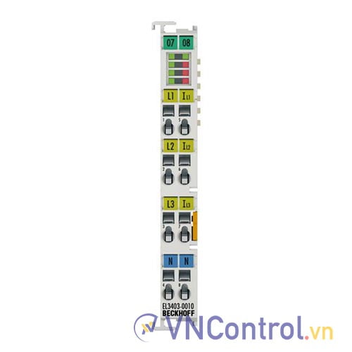 EL3403-0010 | EtherCAT Terminal, 3-channel analog input, power measurement, 500 V AC, 5 A, 16 bit