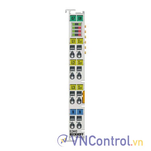 EL3443 | EtherCAT Terminal, 3-channel analog input, power measurement, 480 V AC/DC, 1 A, 24 bit