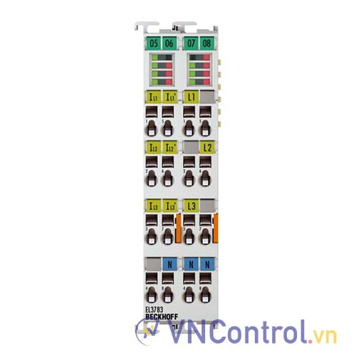 EL3783 | EtherCAT Terminal, 3-channel analog input, multi-function, 690 V AC, 1/5 A, 16 bit, 20 ksps, electrically isolated, oversampling