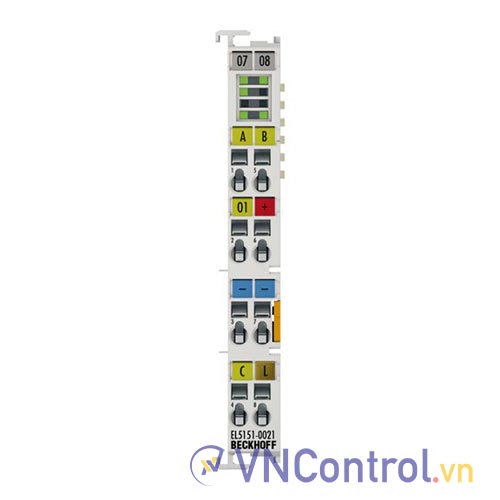 EL5151-0021 | EtherCAT Terminal, 1-channel encoder interface, incremental, 24 V DC HTL, 100 kHz, with 1 x digital output 24 V DC