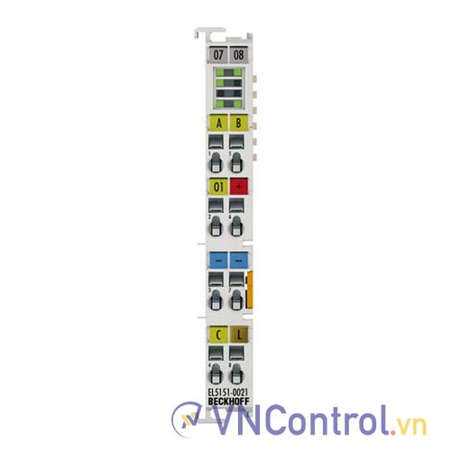 EL5151-0021 | EtherCAT Terminal, 1-channel encoder interface, incremental, 24 V DC HTL, 100 kHz, with 1 x digital output 24 V DC