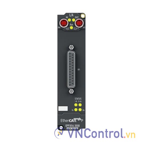EPP1816-3008 | EtherCAT P Box, 16-channel digital input, 24 V DC, 10 µs, D-sub, 2 x 3-axis accelerometers