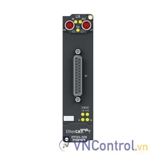 EPP1816-3008 | EtherCAT P Box, 16-channel digital input, 24 V DC, 10 µs, D-sub, 2 x 3-axis accelerometers