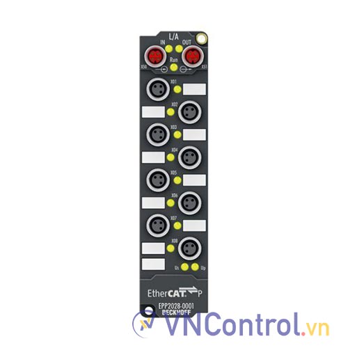 EPP2028-0001 | EtherCAT P Box, 8-channel digital output, 24 V DC, 2 A, M8