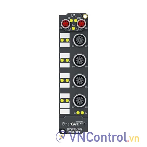 EPP2038-0002 | EtherCAT P Box, 8-channel digital output, 24 V DC, 2 A, M12, with diagnostics