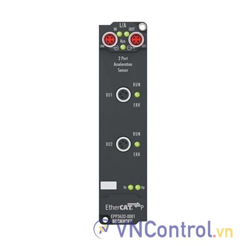 EPP3632-0001 | EtherCAT P Box, 2-channel analog input, IEPE/accelerometer, 16 bit, 50 ksps, M8