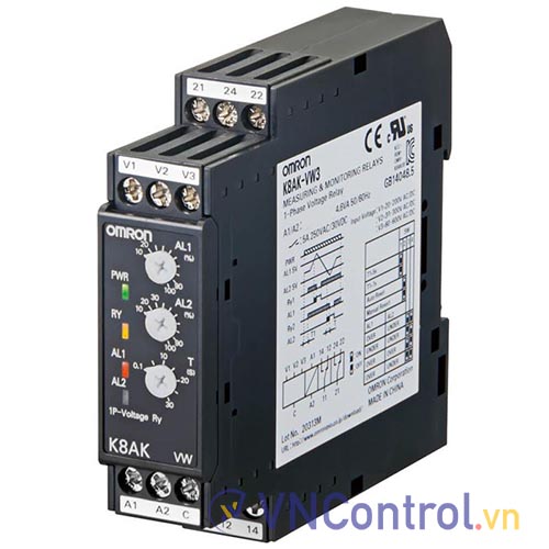 Rơ le bảo vệ quá áp và thấp áp OMRON K8AK-VW3 24VAC/DC