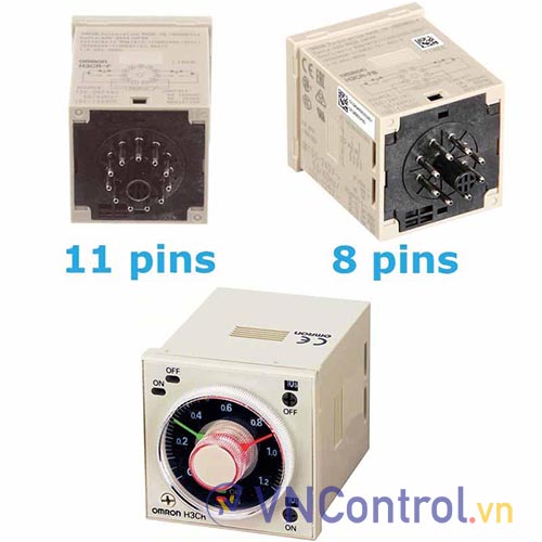 Bộ đặt thời gian kép OMRON H3CR-F8N AC100-240/DC100-OMI 300h, 8 chân tròn