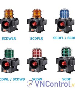 Đèn cảnh báo cho công nghiệp nặng/tàu thủy QLIGHT SCDF-WA-110-A 110VAC D140 còi đa âm màu hổ phách